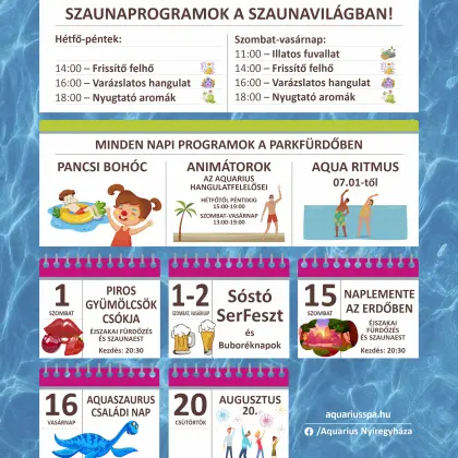 Augusztusi programok az Aquariusban