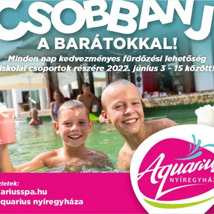 Splash with friends! – discounted end-of-school-year swim at Aquarius.