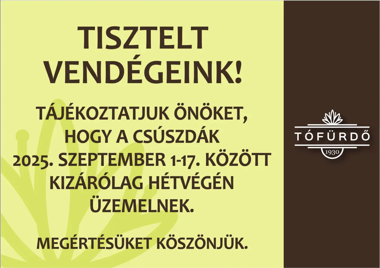 Csúszdák üzemelési ideje