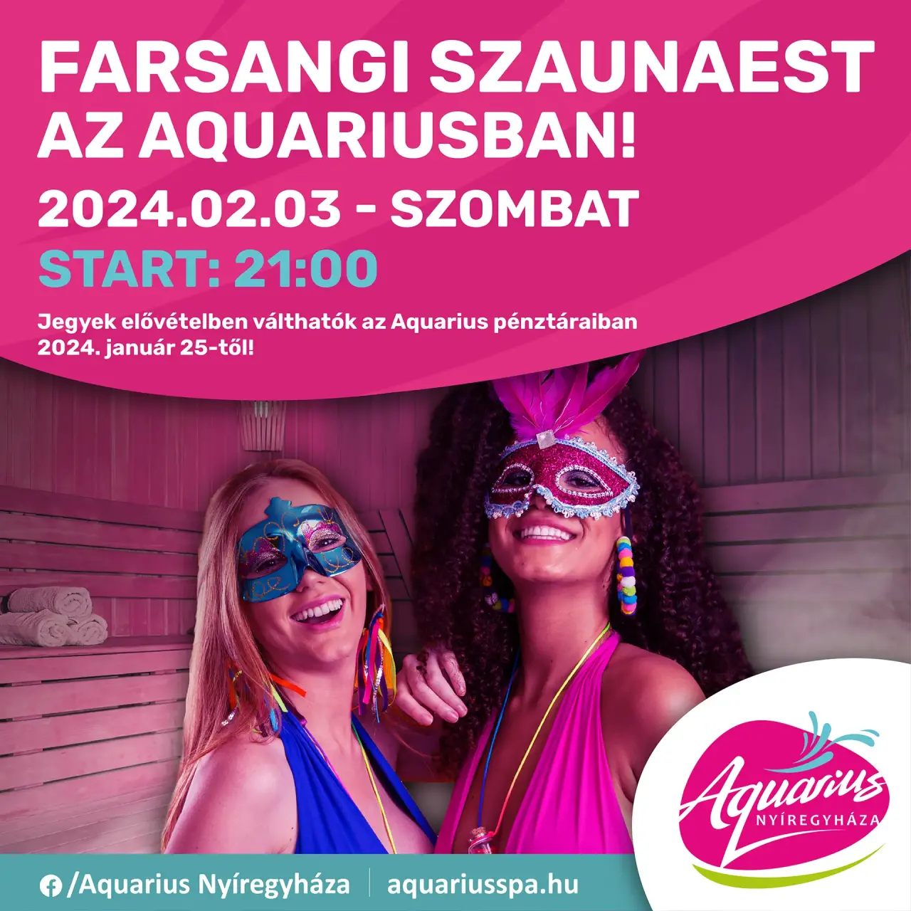 Faschingssaunaabend 2024 am 3. Februar im Aquarius!