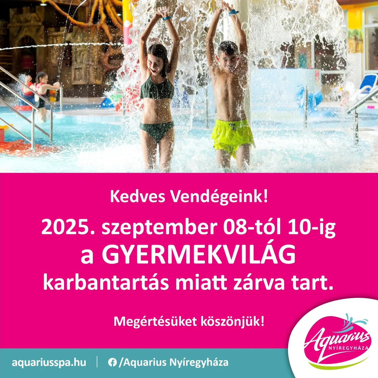 Gyermekvilág karbantartás miatt zárva tart