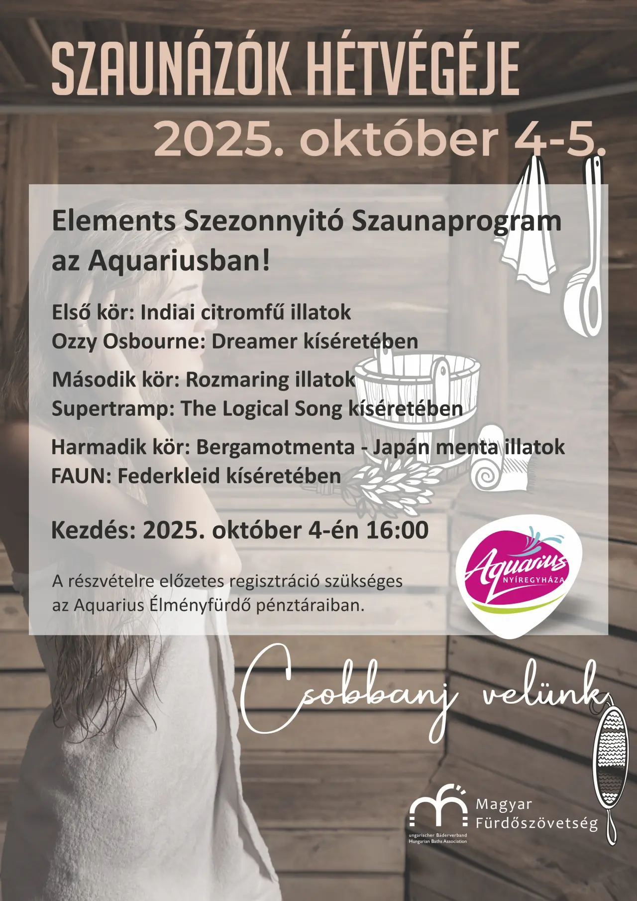 Elements - Hivatalos Szezonnyitó Szaunaprogram az Aquariusban!