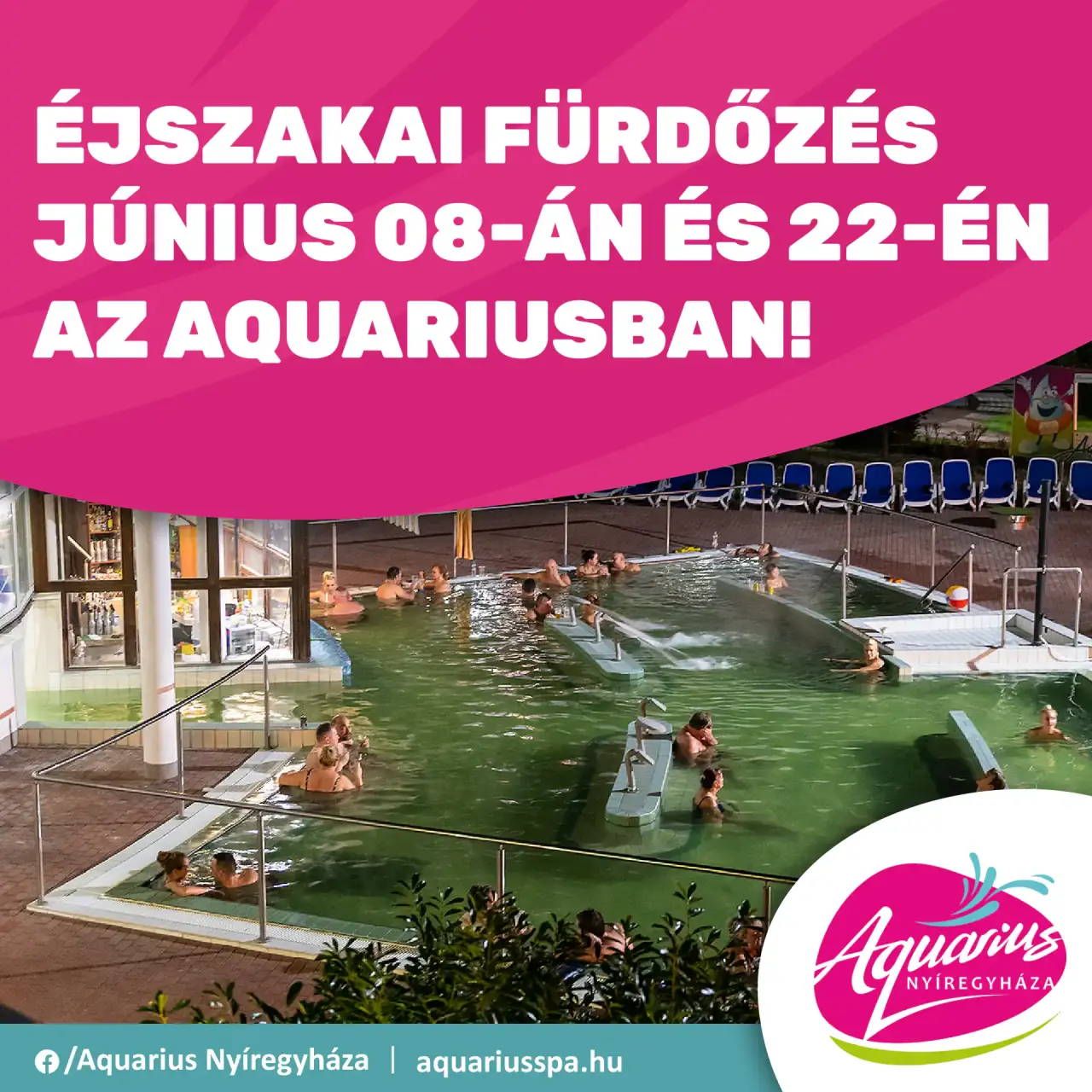 On June 8th and 22nd, nighttime programs at the Aquarius Adventure Bath.