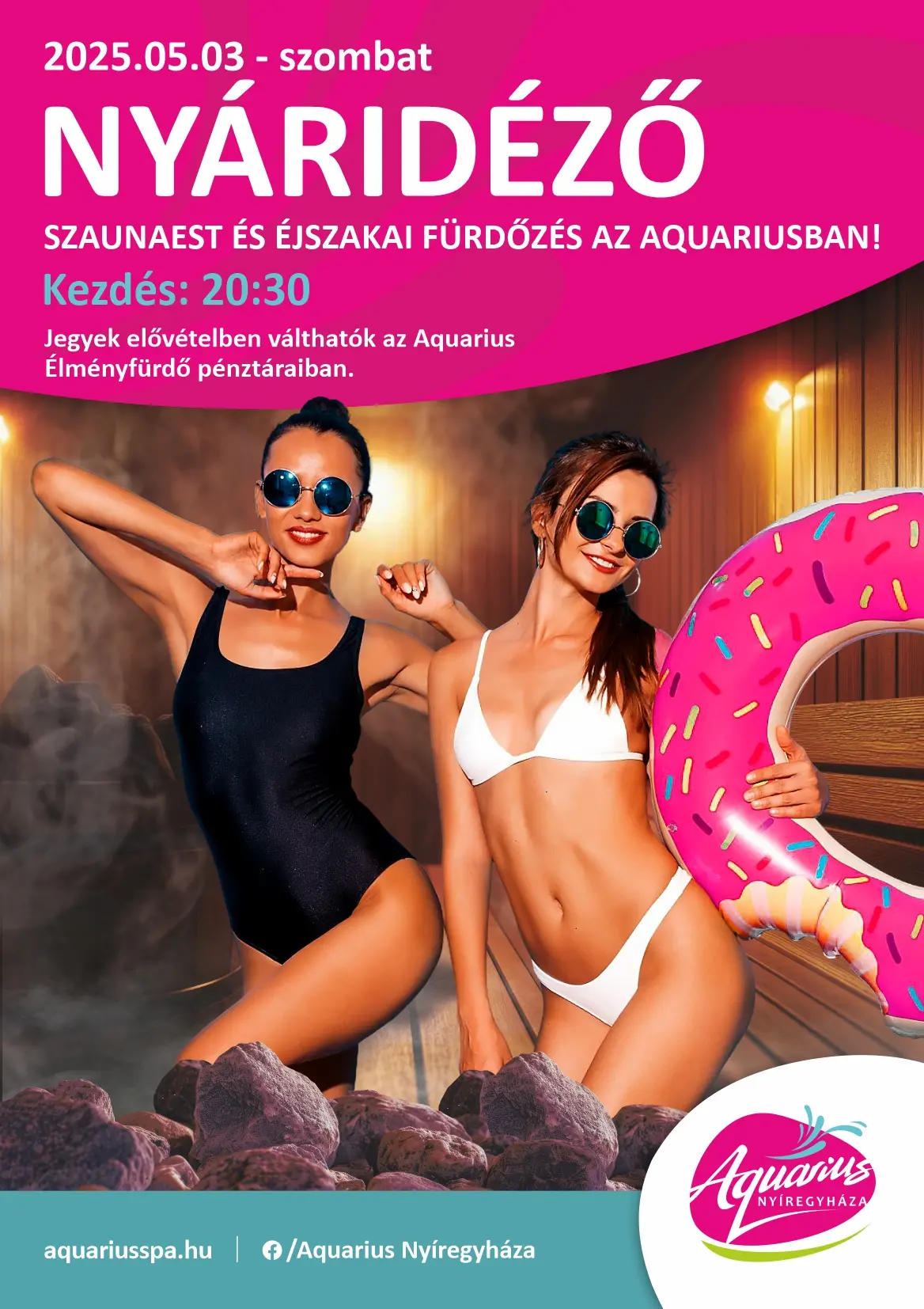 Nyáridéző éjszakai fürdőzés és szaunaest az Aquarius Élményfürdőben