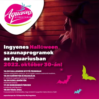 Five free Halloween sauna programs at Aqarius on October 30, 2022!