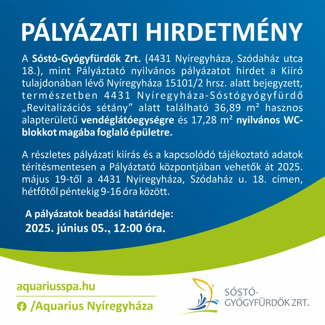Pályázati hirdetmény!