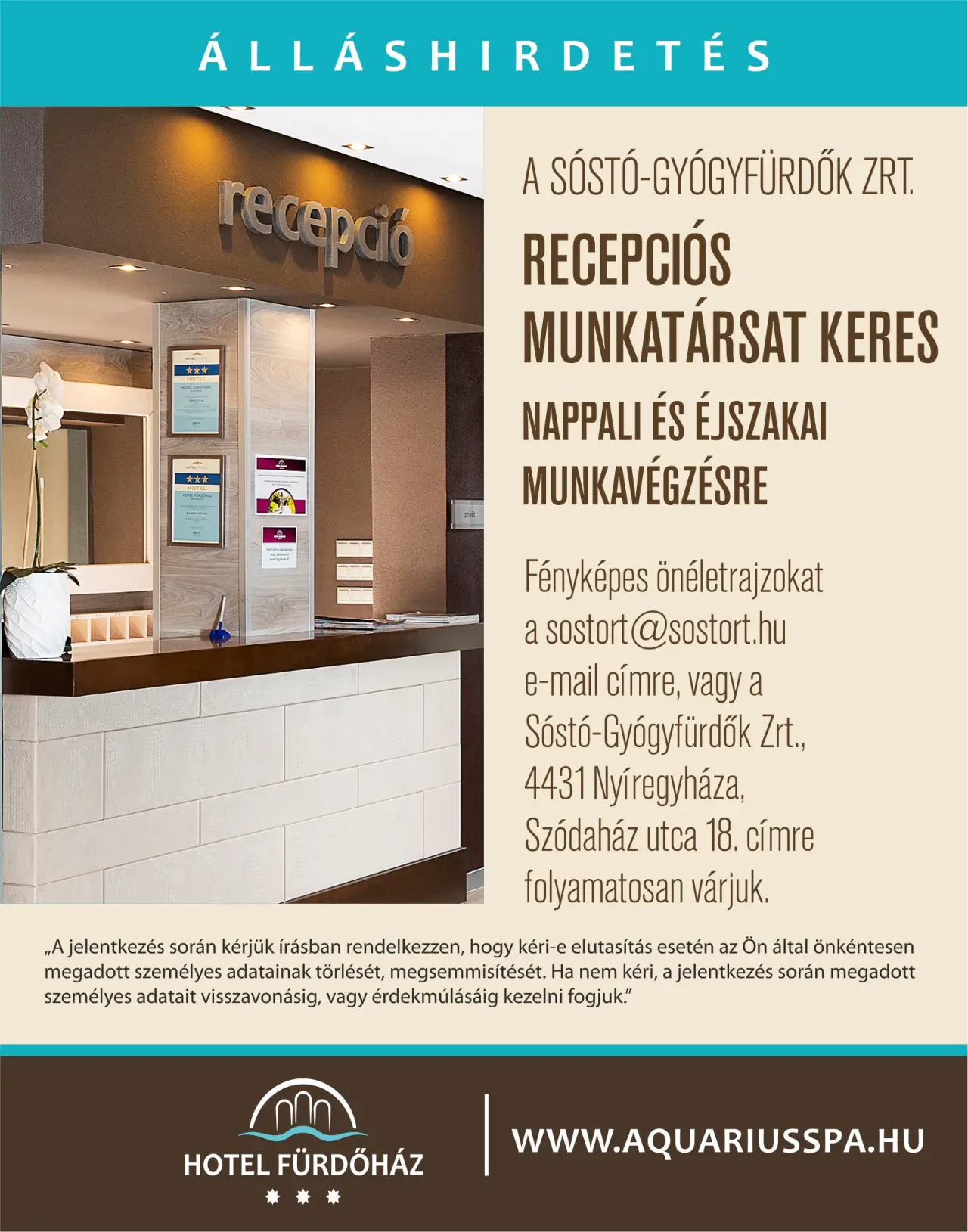 Recepciós munkatársat keresünk!