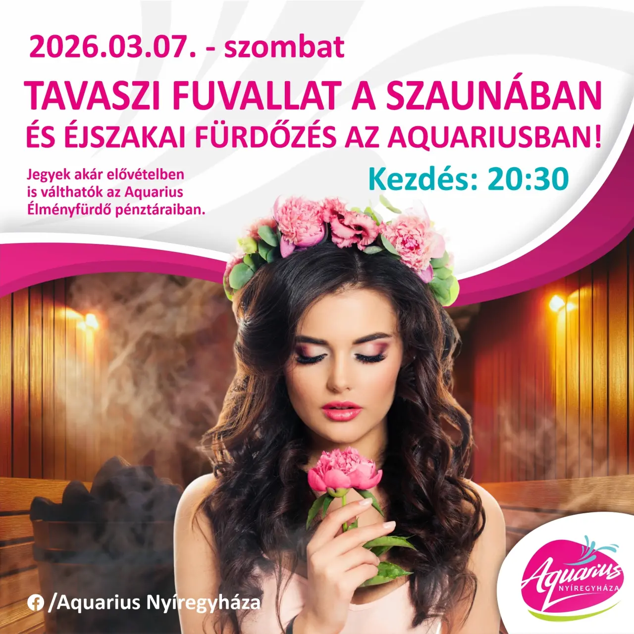 Tavaszi fuvallat a szaunában – Éjszakai fürdőzés az Aquariusban